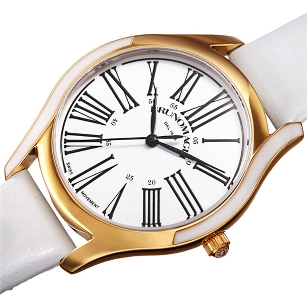 Bruno Magli Alessia 1381 Quartz White Dial Ladies Watch 36mm White Band 29.191381.GY